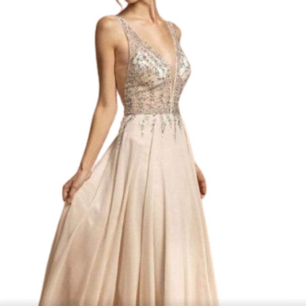 Elegant Cream Evening Gown